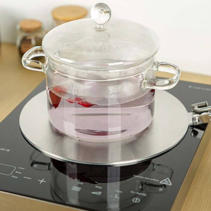 Stainless Steel Adapter Plate With Plastic Handle for Induction Cooktop BMA HDP006 - Image 4