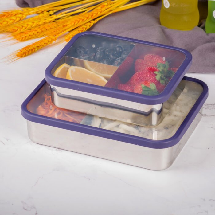Stainless Steel Food Storage Containers With Transparent Lids Bento Box LB17 - Image 5