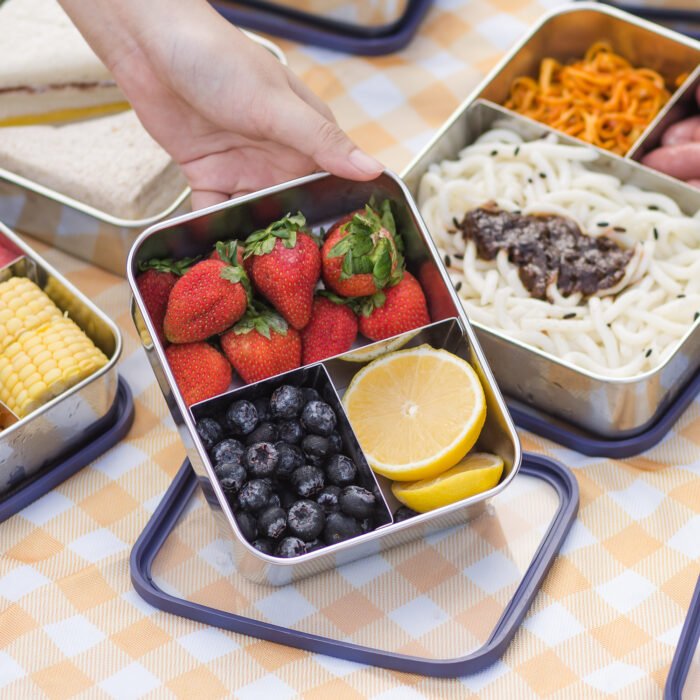 Stainless Steel Food Storage Containers With Transparent Lids Bento Box LB17 - Image 6