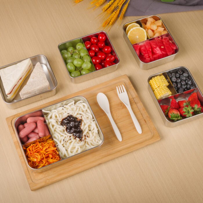 Stainless Steel Food Storage Containers With Transparent Lids Bento Box LB17 - Image 7