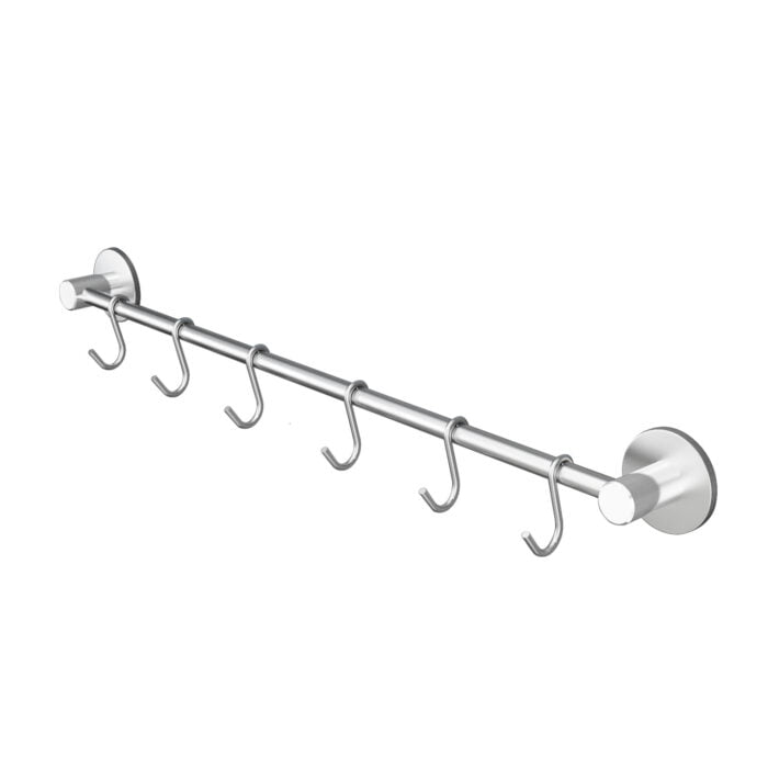 Stainless Steel Wall Mounted Pots and Pans Hanging Rack with Sliding Hook BMA KC206 - Image 2