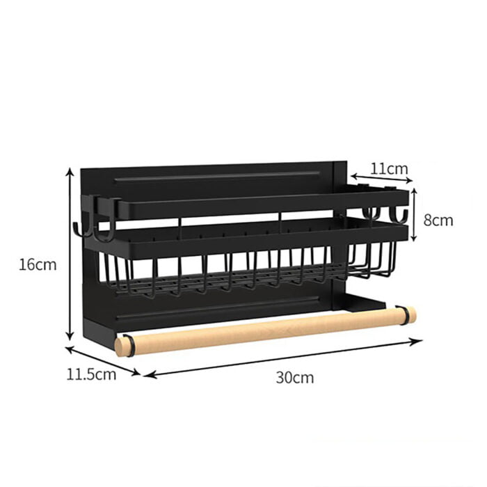 Customized Black Magnetic Spice Storage Rack Organizer for Refrigerator MSP1101 - Image 7