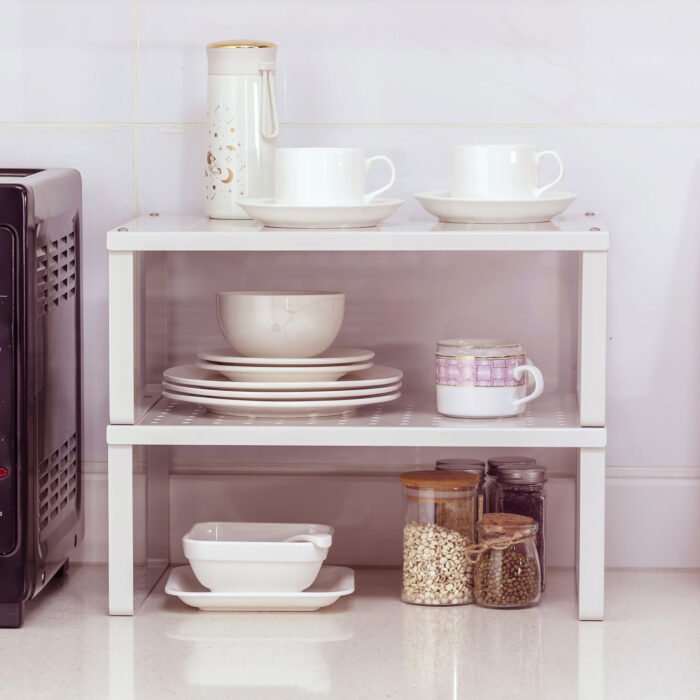 Customized 2-Tier Heavy Duty Stand Kitchen Storage Cabinetry Counter Top Organizer Rack MPS1103 - Image 4