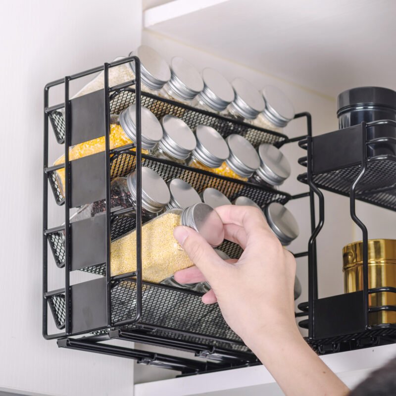 Kitchen Seasoning Shelf Pull Out Spice Rack Organizer for Kitchen Cabinet PSR03