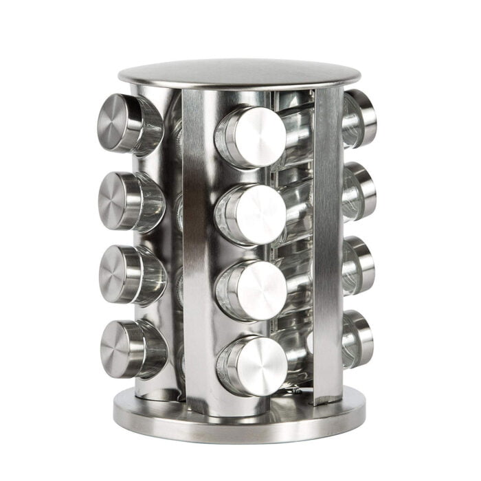 Stainless Steel Condiment Set Revolving 16-Jar Spice Rack for Kitchen BMA S1203 - Image 2