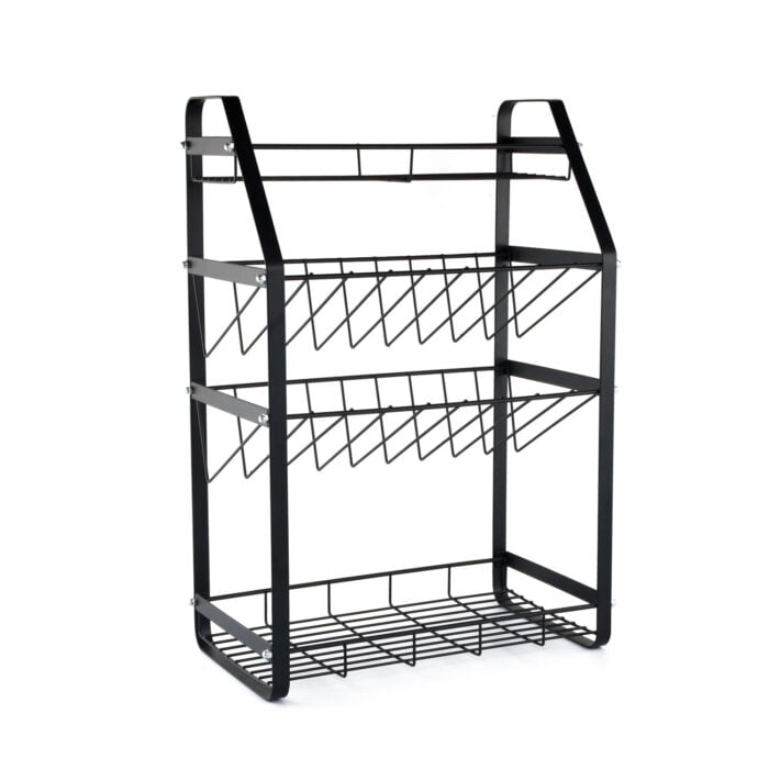 4 Tier Black Spice Rack Kitchen Storage Organizer Shelf for Countertop TLJ01 - Image 2