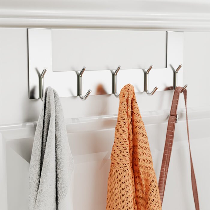 Stainless Steel Stonger Over Door 5 Hook H215