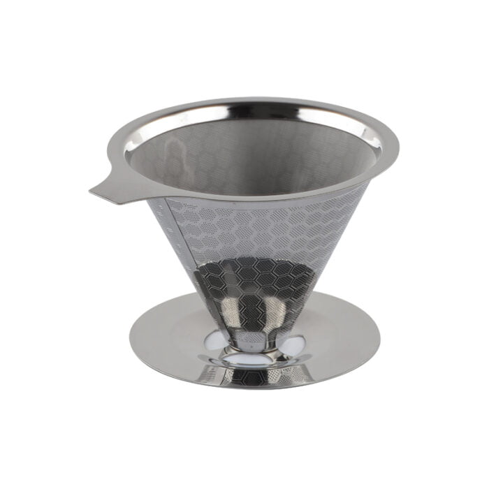 Portable Cone Drip Coffee Dripper Stainless Steel Reusable Coffee Filter with Stand Holder CF101 - Image 5