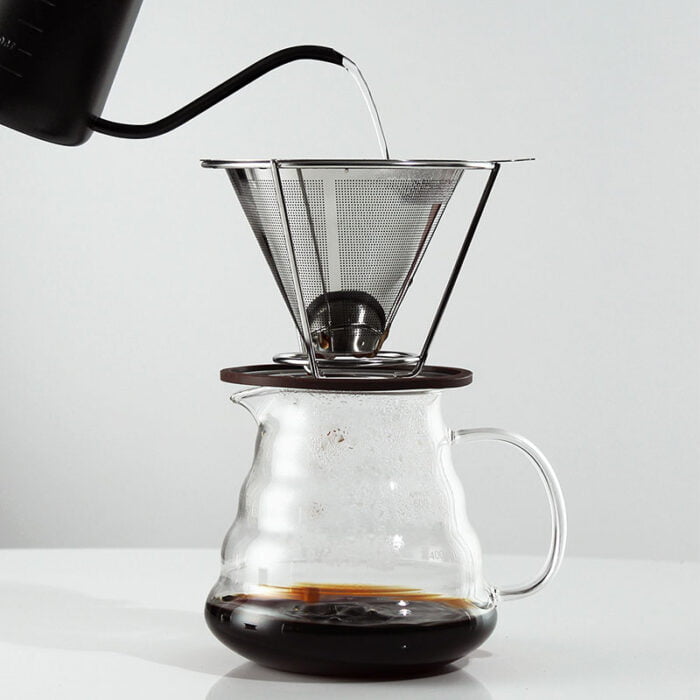 Stainless Steel Reusable Coffee Filter Fine Mesh Coffee Strainer with Stand CF103