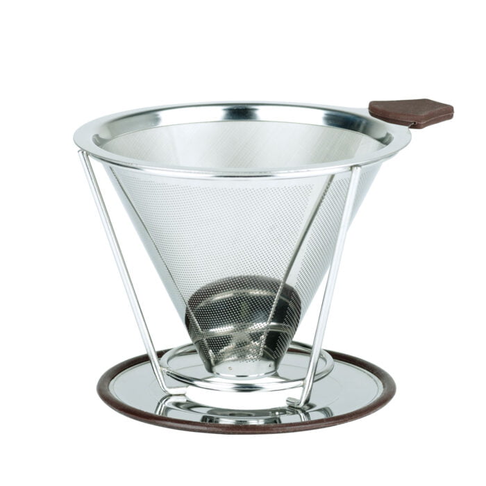 Stainless Steel Reusable Coffee Filter Fine Mesh Coffee Strainer with Stand CF103 - Image 2