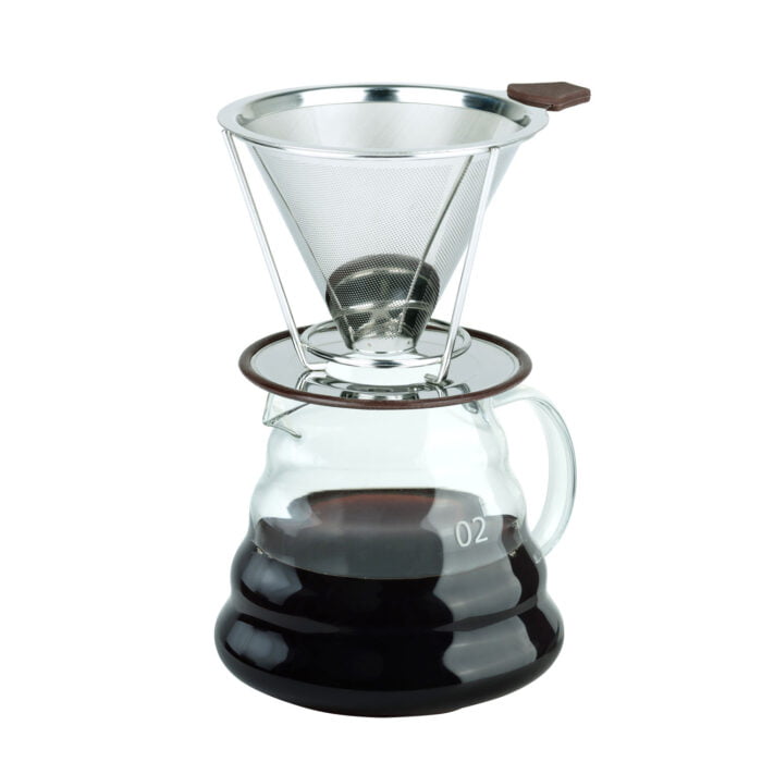 Stainless Steel Reusable Coffee Filter Fine Mesh Coffee Strainer with Stand CF103 - Image 3