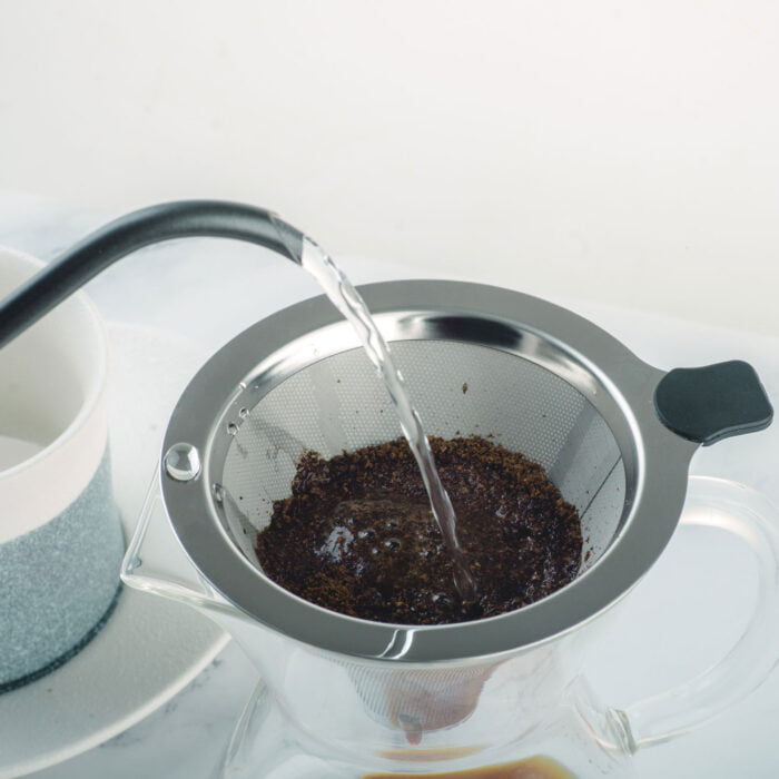 Pour Over Coffee Maker Stainless Steel Filter and Glass Coffee Dripper CF109 - Image 7