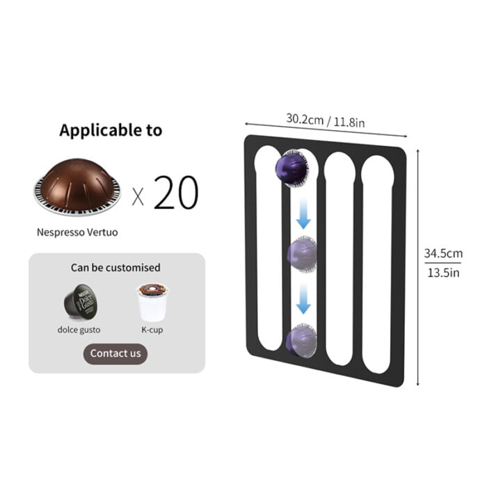 Wholesale Mounted on the Fridge Wall Cabinets Coffee Pod Holder for Nespresso Vertuo Capsules CH4400 - Image 4