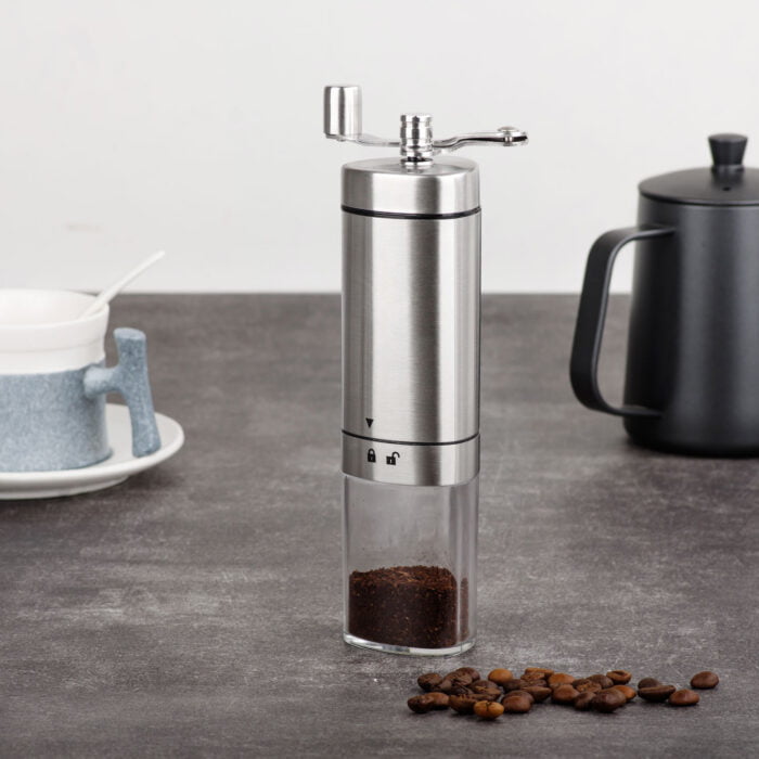 Stainless Steel Handheld Coffee Grinder with Ceramic Burr Coffee Beans Mill MCG104