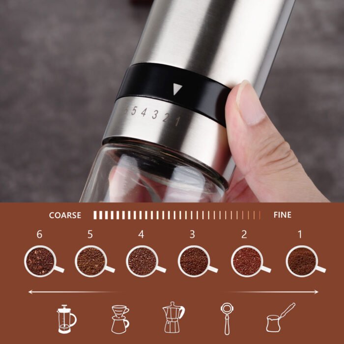 Travel Coffee Beans mill Manual Coffee Grinder With Adjustable Ceramic Burr MCG107 - Image 4