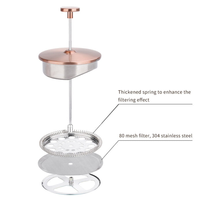 Double Walled Insulated Coffee Jug Filter Stainless Steel Coffee Plunger French Press PCM110 - Image 3
