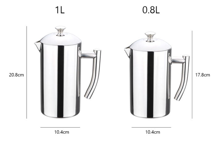 Mirror Surface Coffee Makers SS 304 Double Wall Coffee and Tea French Press PCM117 - Image 8