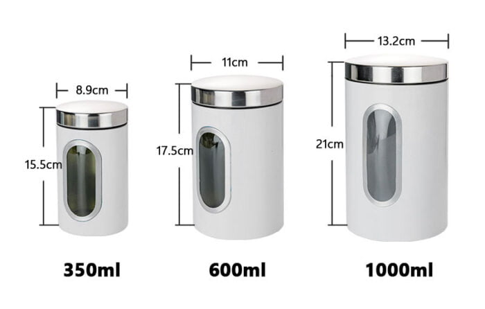 Airtight Kitchen Canisters Set Stainless Steel Coffee Tea Sugar Storage Jars S514 - Image 7