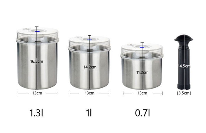 Pump-type Vacuum Stainless Steel Canister Coffee and Coffee Beans Airtight Storage Container S515 - Image 7