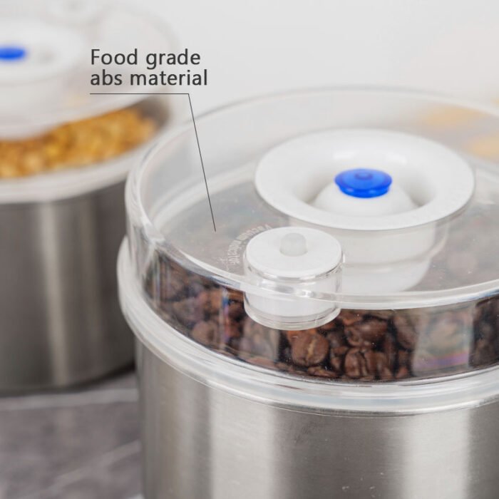 Pump-type Vacuum Stainless Steel Canister Coffee and Coffee Beans Airtight Storage Container S515 - Image 5