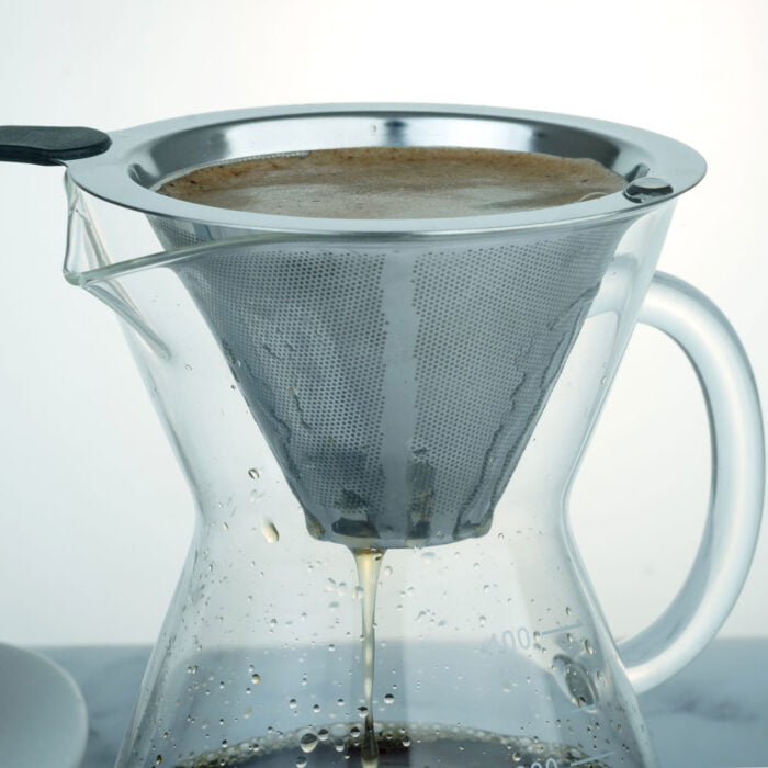 Hot Sales Japanese Style Cone Coffee Filter Maker Reusable 304 Stainless Steel Coffee Filter Drip CF105