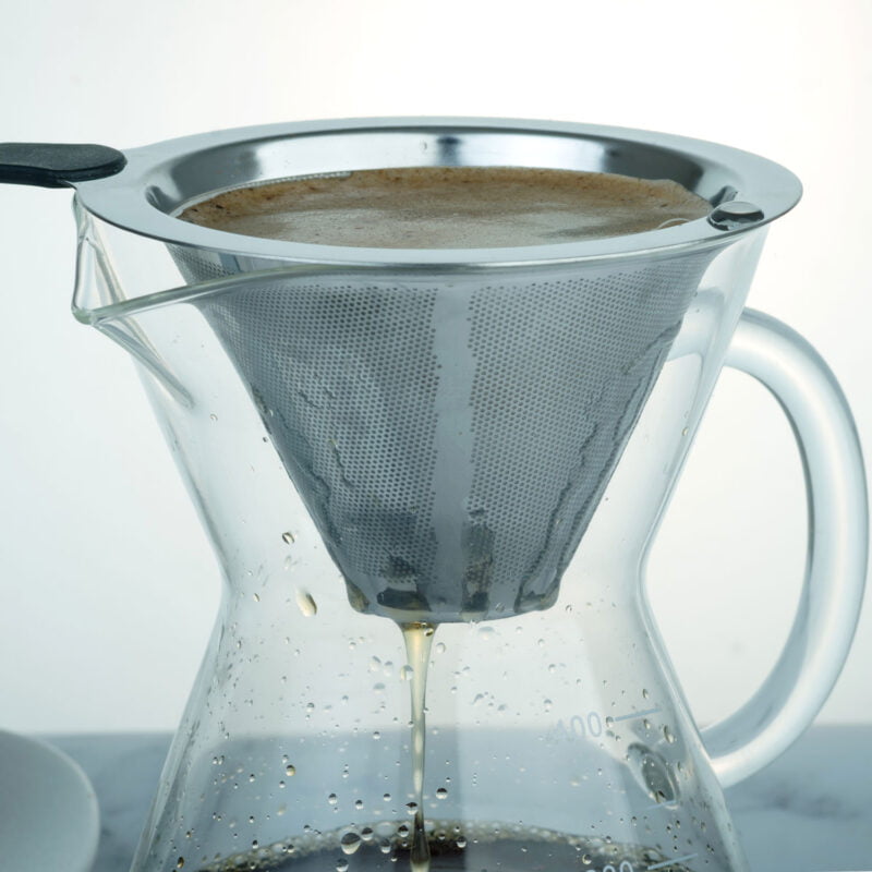 Hot Sales Japanese Style Cone Coffee Filter Maker Reusable 304 Stainless Steel Coffee Filter Drip CF105