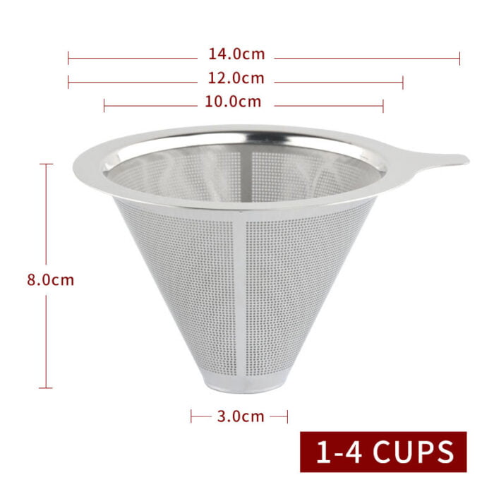 Hot Sales Japanese Style Cone Coffee Filter Maker Reusable 304 Stainless Steel Coffee Filter Drip CF105 - Image 6