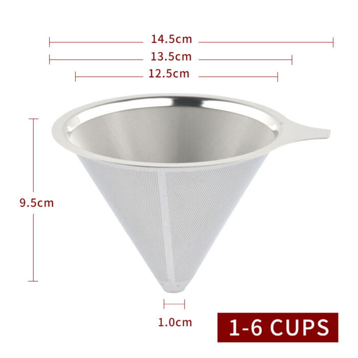 Hot Sales Japanese Style Cone Coffee Filter Maker Reusable 304 Stainless Steel Coffee Filter Drip CF105 - Image 7