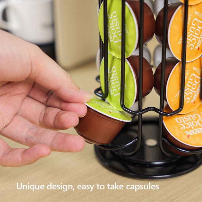 Carousel Storage Organizer Stand Rotating Coffe Pods Holder for Dolce Gusto CH5110 - Image 4