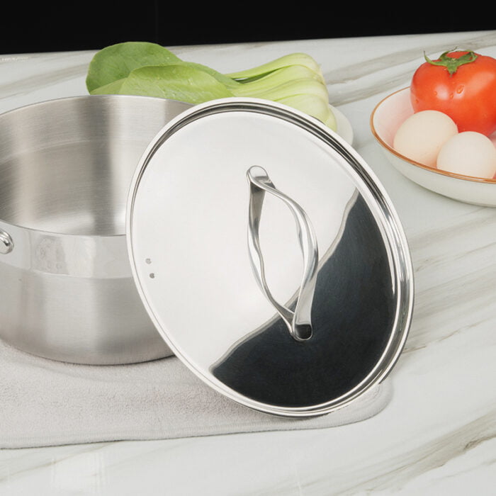 18/10 Food Grade Stainless Steel Tri-ply Kitchen Stock Pot Set of 2 SP02 - Image 7