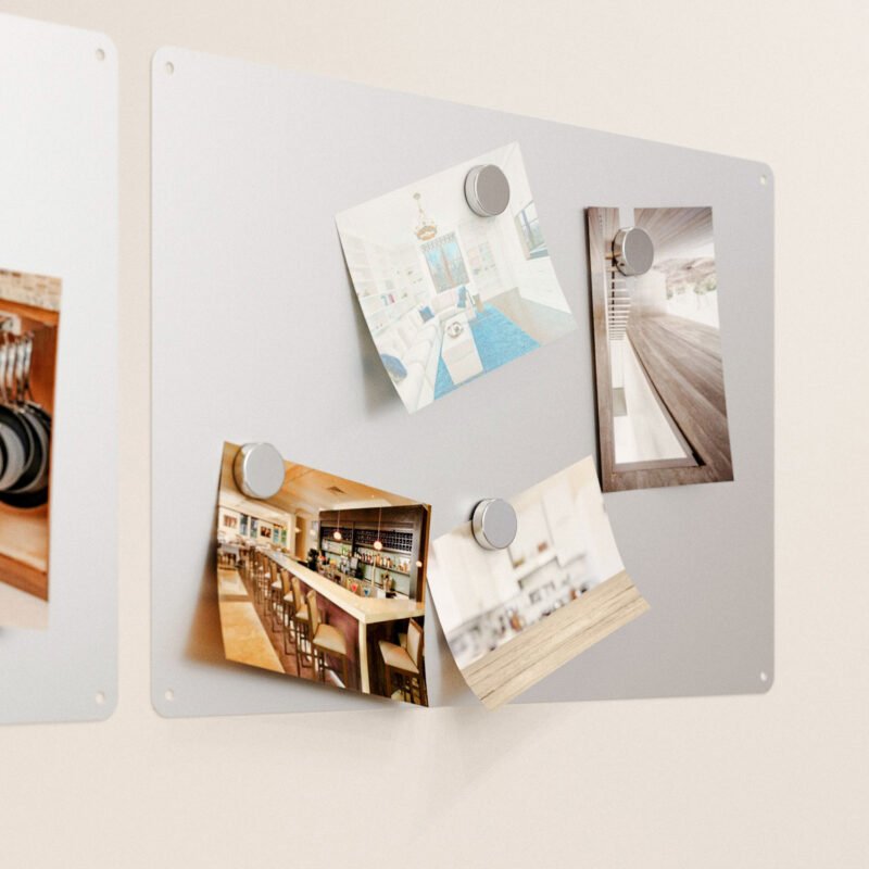 Stainless Steel Memo Board Magnet Bulletin Board to Display Magnetic Poetry BMA H001