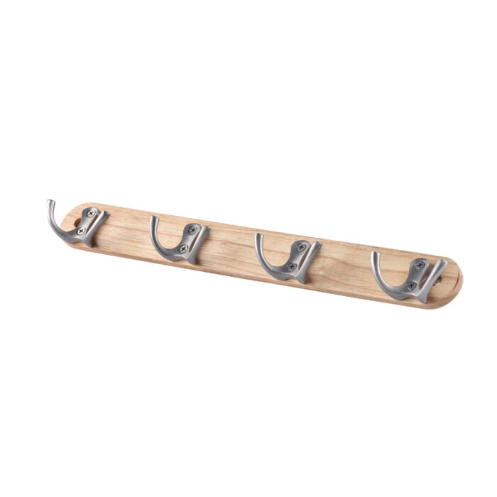 Wooden And Cast Iron Hooks Wall Coat Rack BMA H214