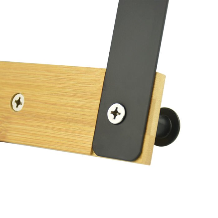 Metal And Bamboo Over Door Hook Hanger Coat Rack With 4 Hooks and 6 Hooks BMA H889 - Image 4