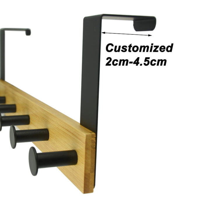 Metal And Bamboo Over Door Hook Hanger Coat Rack With 4 Hooks and 6 Hooks BMA H889 - Image 6