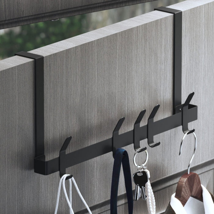 Folding Metal Coat Organizer Hanging Removable Hooks Over The Door Hook H980