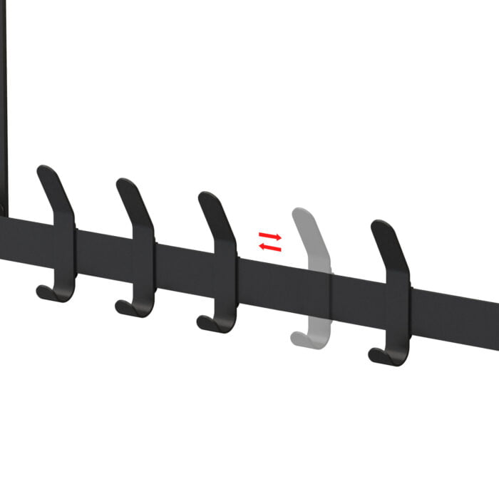 Folding Metal Coat Organizer Hanging Removable Hooks Over The Door Hook H980 - Image 4