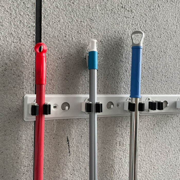 Iron Mop and Broom Holder Wall Mounted Heavy Duty Broom Garden Tool Organizer Mop Hanger BMA KC324