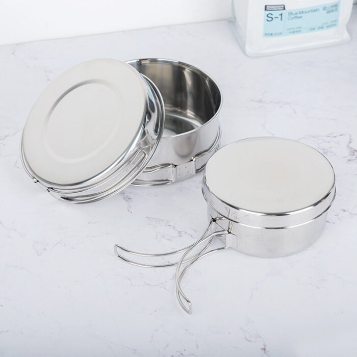 Portable Camping Cookware Set Stainless Steel Pots and Pans Set for Outdoor CCS01 - Image 6