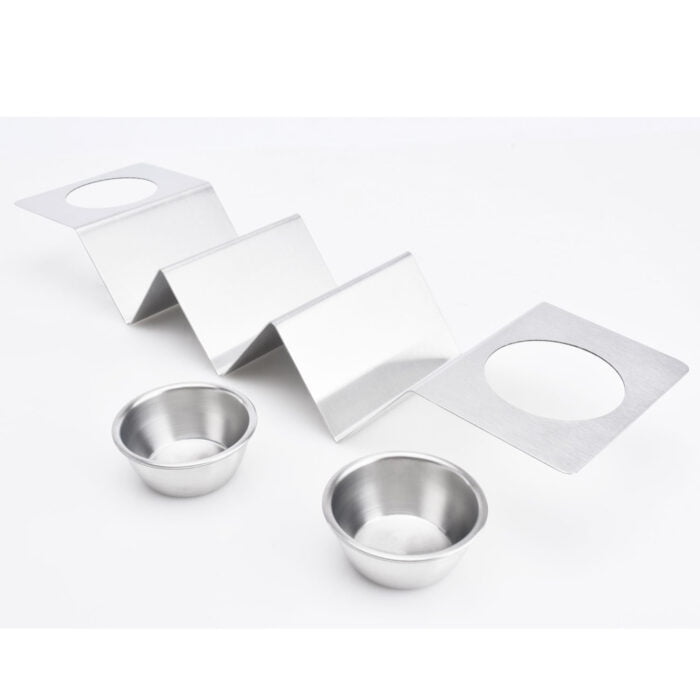 Stainless Steel taco holder with sauce dish BMA TH1105 - Image 2