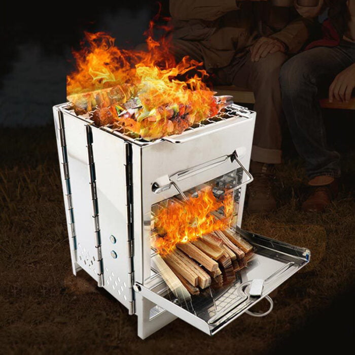Outdoor Wood Burning Folding Portable Fire Pit with Bag 1BBQ2408 - Image 9
