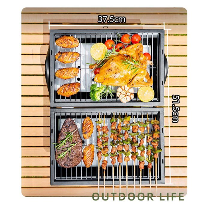 Tabletop Camping Outdoor Small Barbecue Grill Portable Charcoal Grill 1BBQ2408 - Image 5