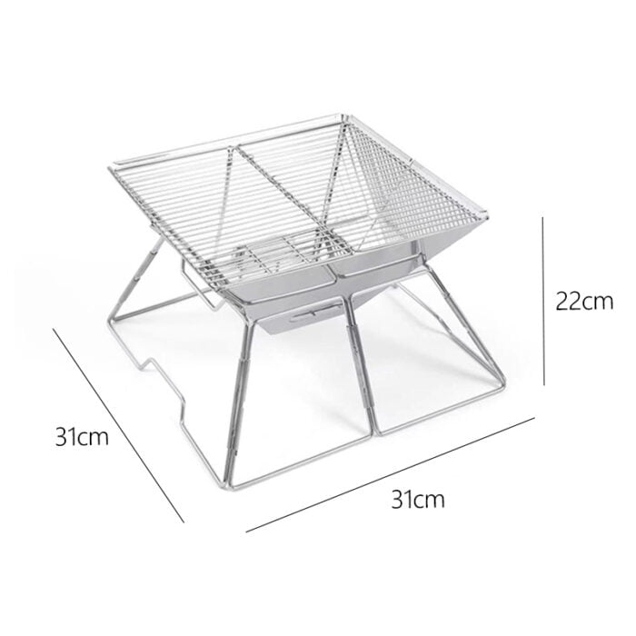 Portable Stainless Steel Grill Camping Charcoal Grill with Carrying Bag 1BBQ2410 - Image 7