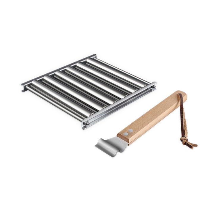 Stainless Steel Hot Dog Roller for Girll BBQ Hot Dog Girller with Wood Handle 1BBQ2413 - Image 2