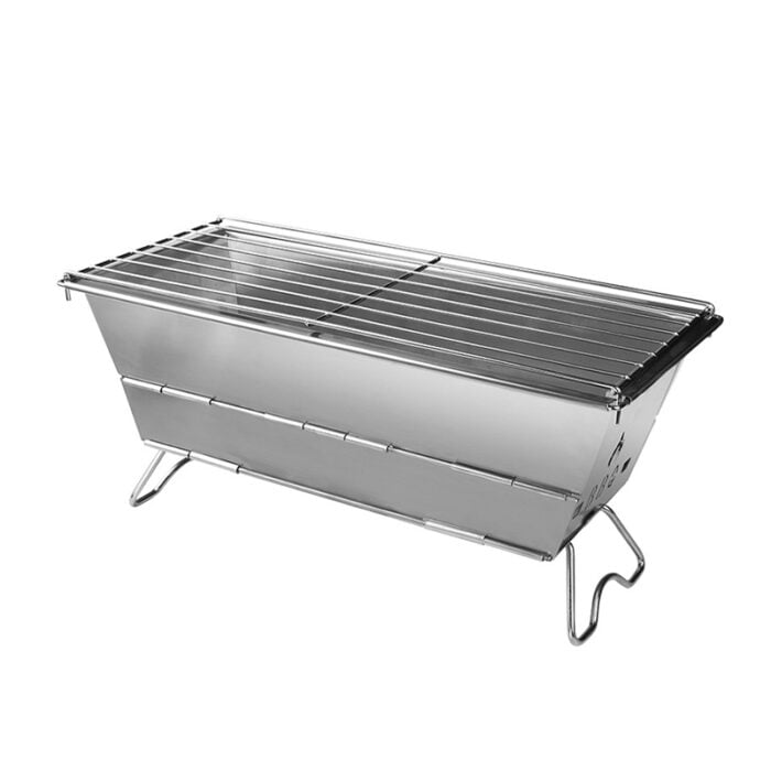 Stainless Steel Foldable Compact Charcoal Barbecue Grill with BBQ Grill Net 1BBQ2414
