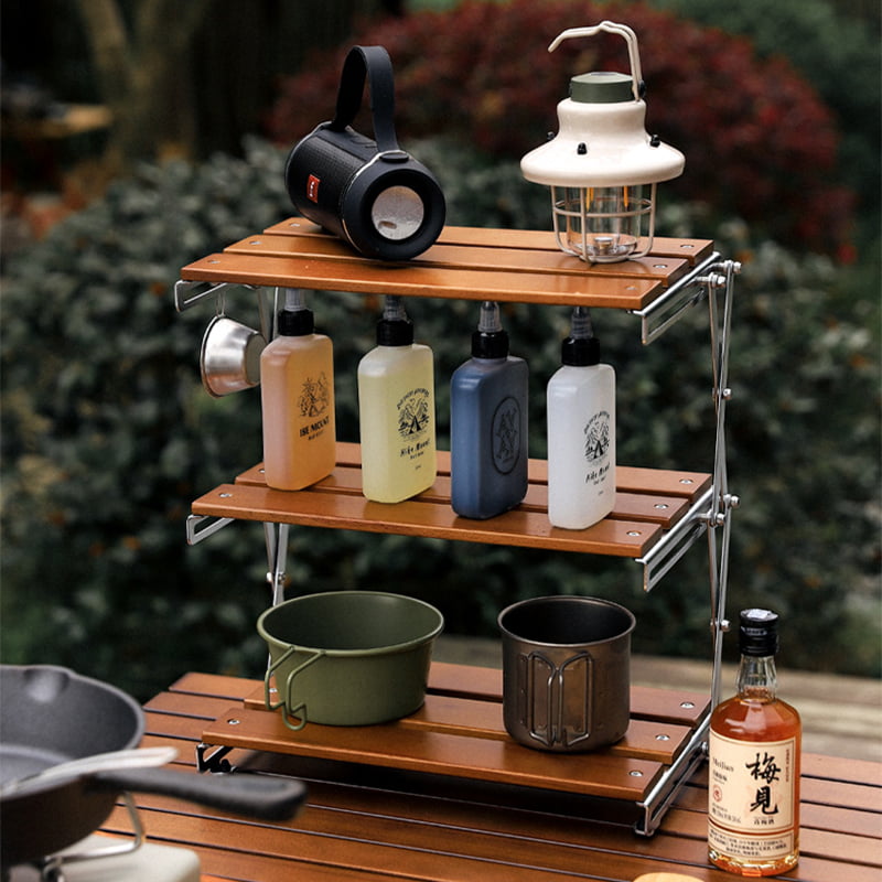 Folding Camping Table Portable Outdoor Tableware Rack 1BBQ2416