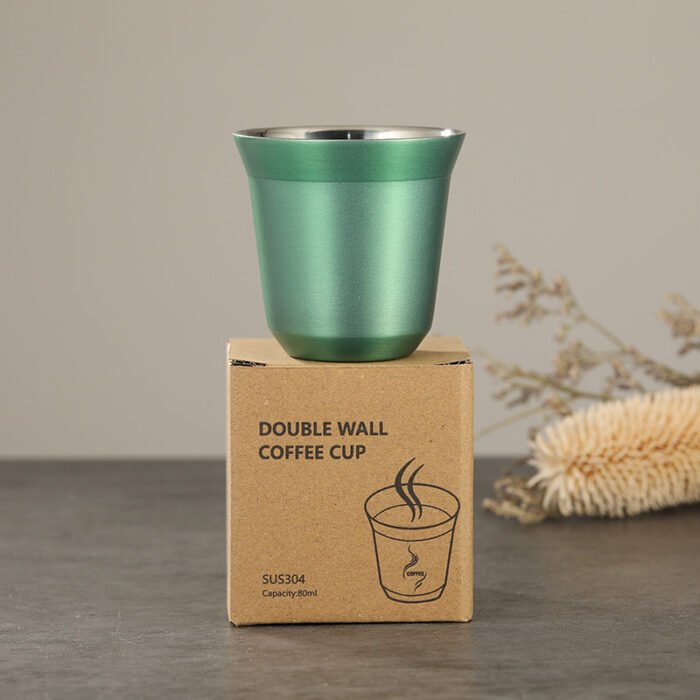 80ml Coffee Demitasse Cups Insulated Double Wall Stainless Steel Espresso Cup 1CP2309 - Image 2