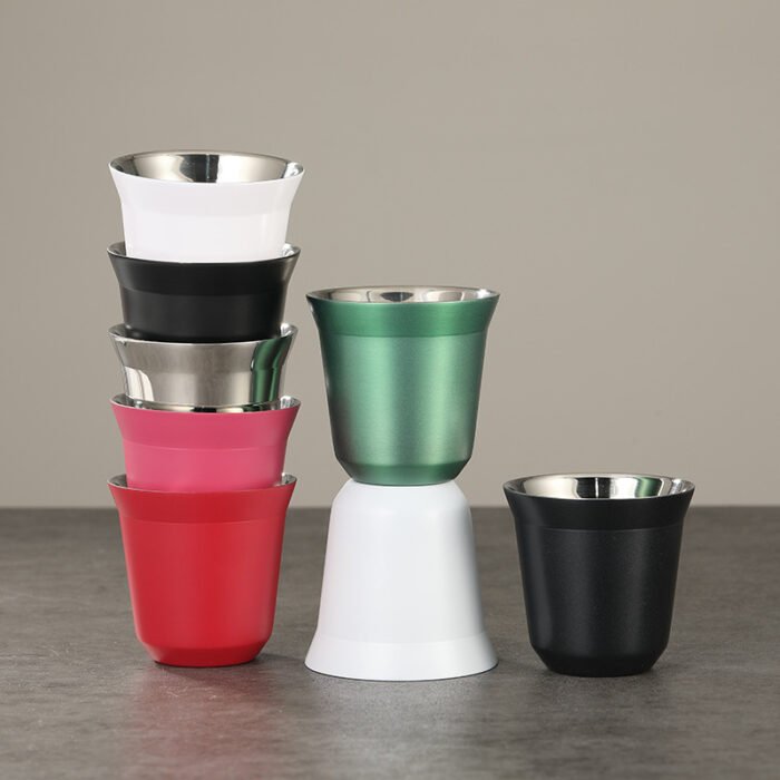 80ml Coffee Demitasse Cups Insulated Double Wall Stainless Steel Espresso Cup 1CP2309 - Image 8
