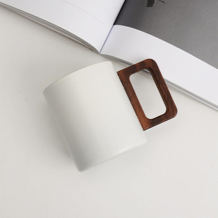 Stainless Steel Modern Double Wall Mugs Coffee Cups Coffee Mug with Wooden Handles 1CP2326 - Image 4