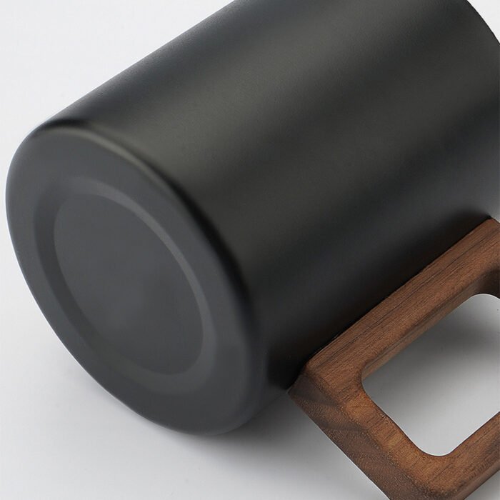 Stainless Steel Modern Double Wall Mugs Coffee Cups Coffee Mug with Wooden Handles 1CP2326 - Image 6