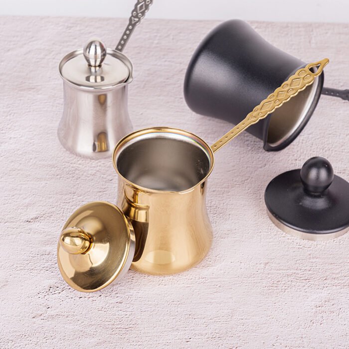 Arabic Coffee Maker Kettle Stainless Steel Turkish Coffee Pot with Lid 1CP2331